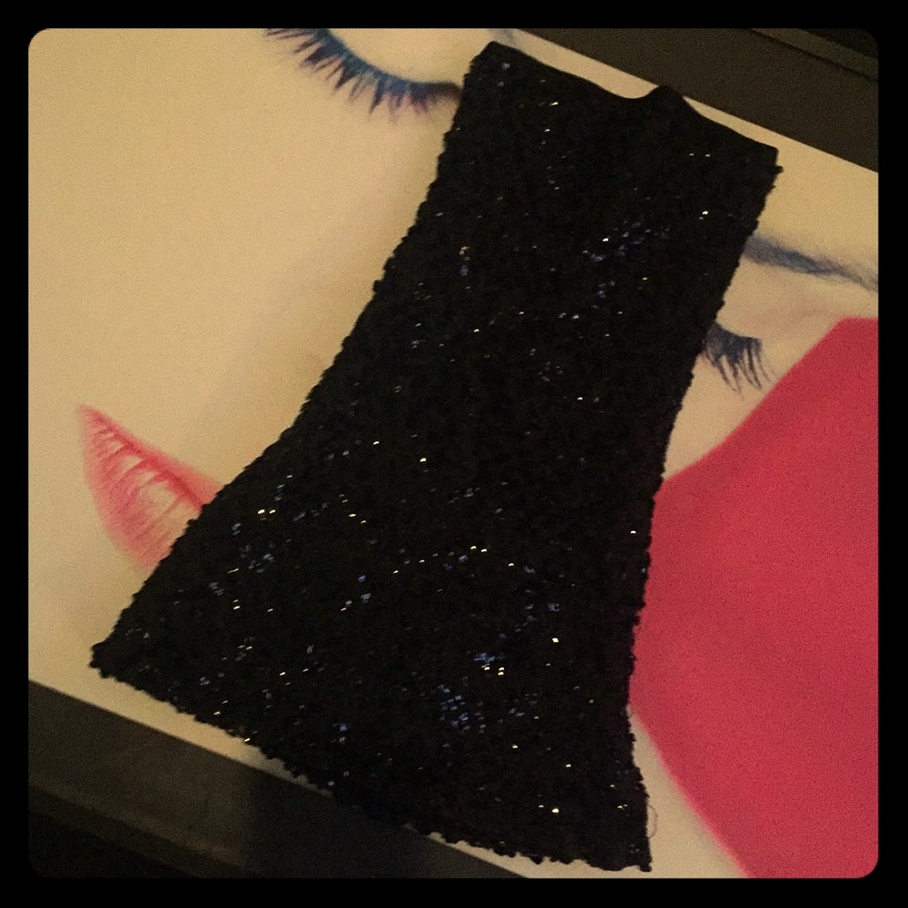 Black sequined cocktail dress